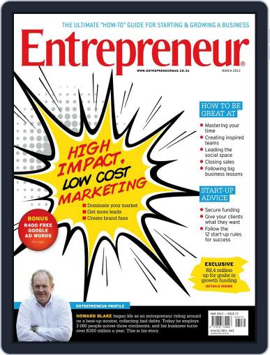 Entrepreneur Magazine South Africa March 6th, 2012 Digital Back Issue Cover