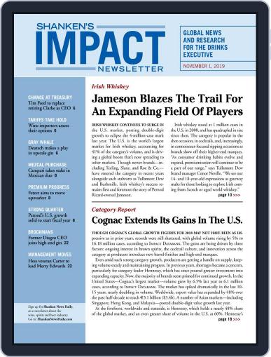 Shanken's Impact Newsletter November 1st, 2019 Digital Back Issue Cover