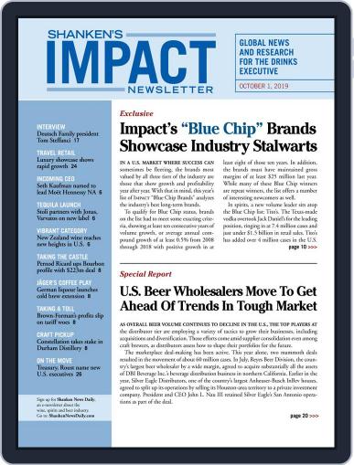 Shanken's Impact Newsletter October 1st, 2019 Digital Back Issue Cover