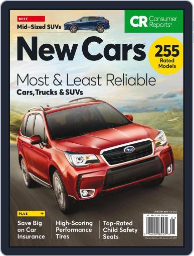 Consumer Reports New Cars January 1st, 2017 Digital Back Issue Cover