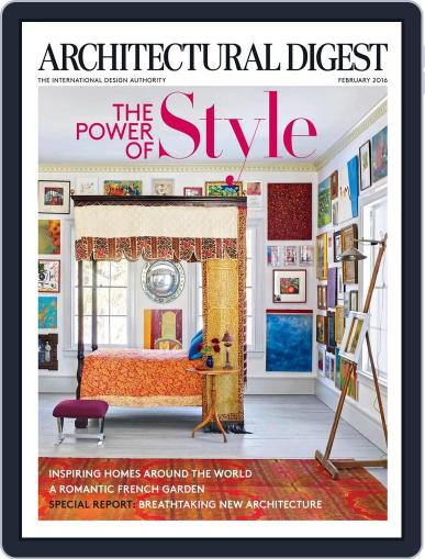 Architectural Digest January 5th, 2016 Digital Back Issue Cover