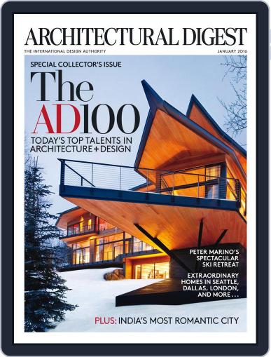 Architectural Digest January 1st, 2016 Digital Back Issue Cover