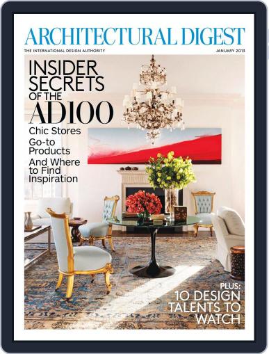 Architectural Digest December 21st, 2012 Digital Back Issue Cover