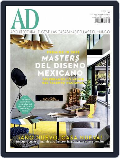 Architectural Digest Mexico January 1st, 2016 Digital Back Issue Cover