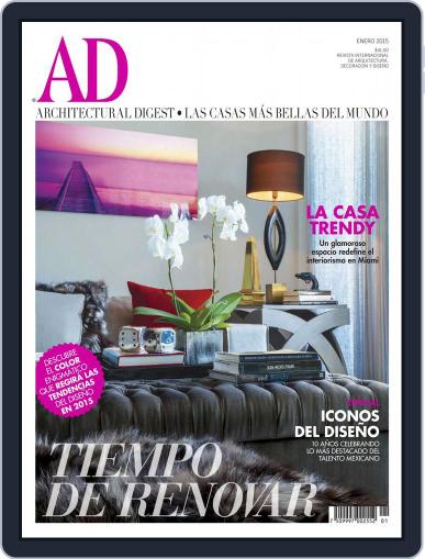 Architectural Digest Mexico January 2nd, 2015 Digital Back Issue Cover