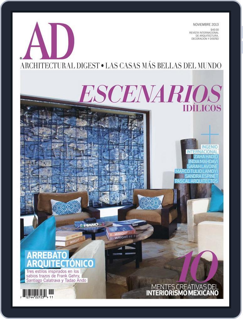 Architectural Digest Mexico November 1st, 2013 Digital Back Issue Cover