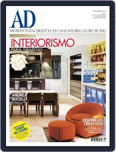 Architectural Digest Mexico September 1st, 2013 Digital Back Issue Cover