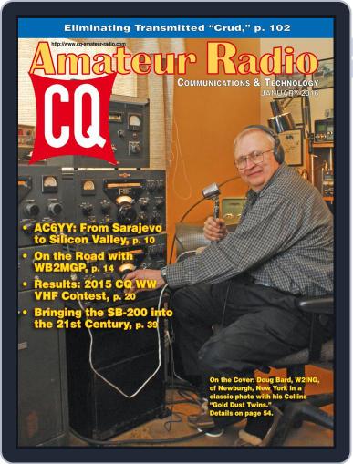 CQ Amateur Radio January 1st, 2016 Digital Back Issue Cover