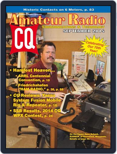 CQ Amateur Radio September 3rd, 2014 Digital Back Issue Cover