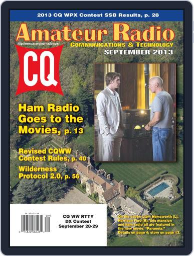 CQ Amateur Radio September 1st, 2013 Digital Back Issue Cover