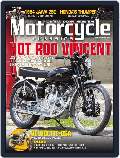 Motorcycle Classics September 1st, 2016 Digital Back Issue Cover