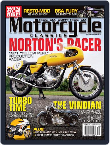 Motorcycle Classics October 15th, 2013 Digital Back Issue Cover