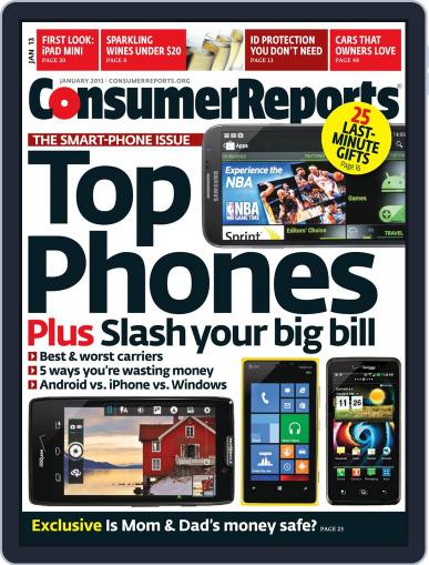 Consumer Reports January 1st, 2013 Digital Back Issue Cover