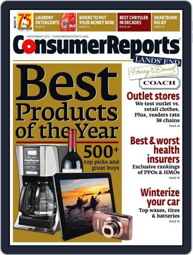 Consumer Reports October 4th, 2011 Digital Back Issue Cover