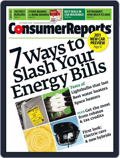 Consumer Reports November 6th, 2010 Digital Back Issue Cover