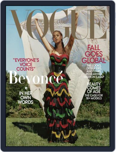 Vogue September 1st, 2018 Digital Back Issue Cover
