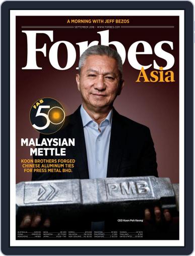 Forbes Asia September 1st, 2018 Digital Back Issue Cover