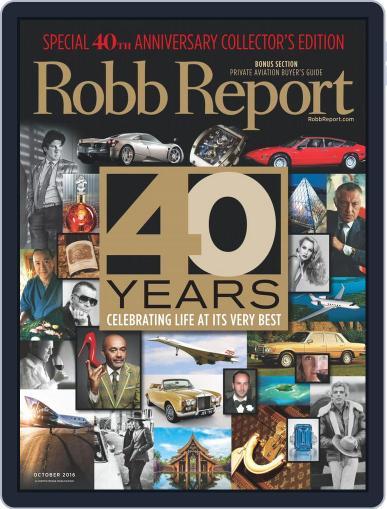 Robb Report October 1st, 2016 Digital Back Issue Cover