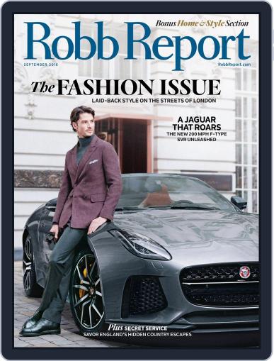 Robb Report September 1st, 2016 Digital Back Issue Cover