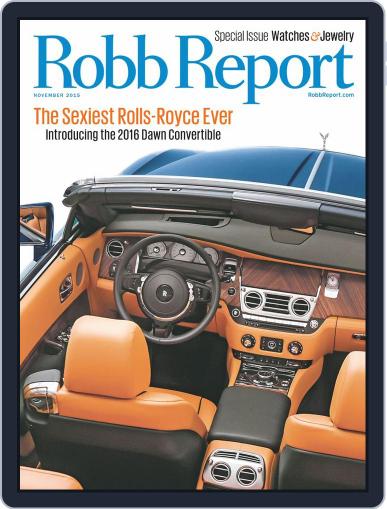 Robb Report November 4th, 2015 Digital Back Issue Cover
