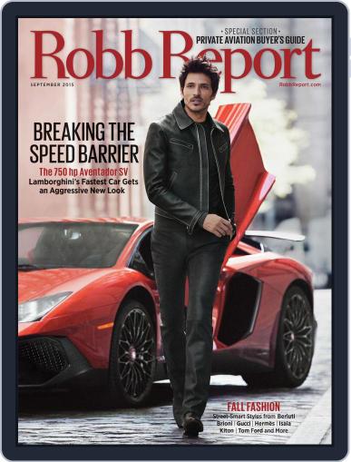 Robb Report September 1st, 2015 Digital Back Issue Cover