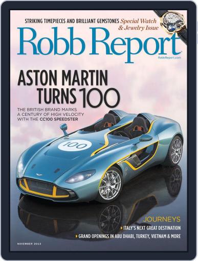 Robb Report November 6th, 2013 Digital Back Issue Cover