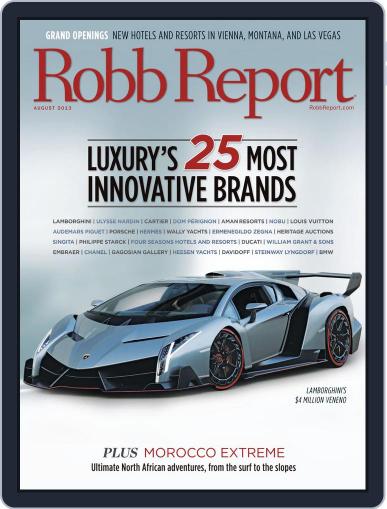 Robb Report August 2nd, 2013 Digital Back Issue Cover