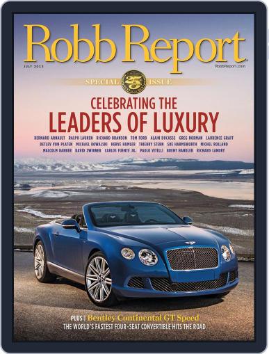 Robb Report July 11th, 2013 Digital Back Issue Cover