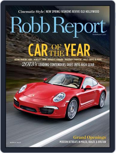 Robb Report March 7th, 2013 Digital Back Issue Cover