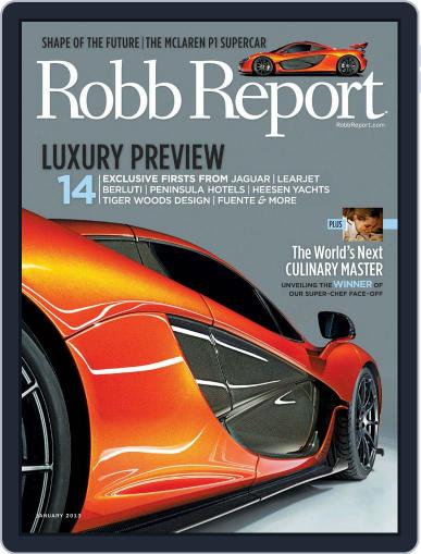 Robb Report January 7th, 2013 Digital Back Issue Cover