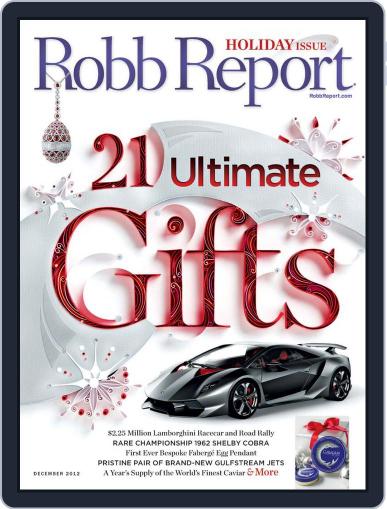 Robb Report December 6th, 2012 Digital Back Issue Cover