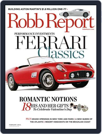 Robb Report February 1st, 2011 Digital Back Issue Cover