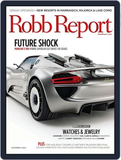 Robb Report October 27th, 2010 Digital Back Issue Cover