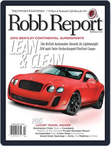 Robb Report January 21st, 2010 Digital Back Issue Cover