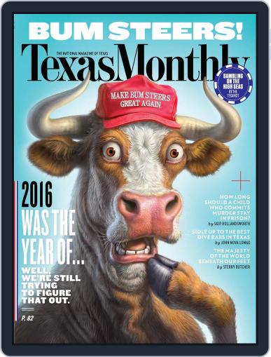 Texas Monthly January 1st, 2017 Digital Back Issue Cover