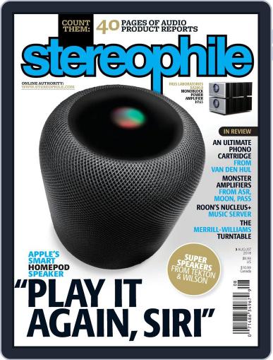 Stereophile August 1st, 2018 Digital Back Issue Cover