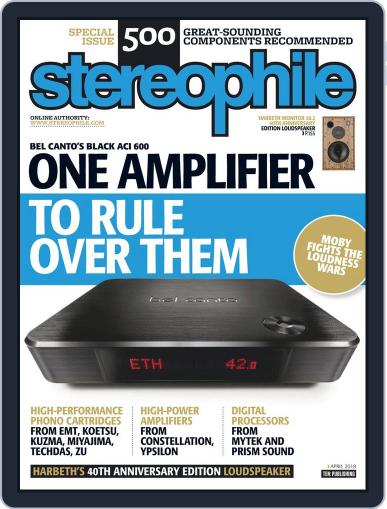 Stereophile April 1st, 2018 Digital Back Issue Cover