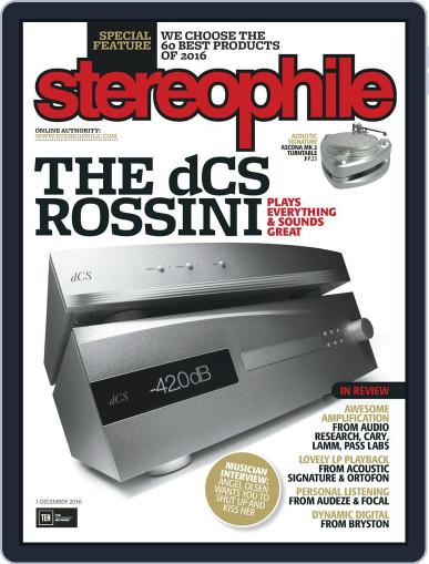 Stereophile December 1st, 2016 Digital Back Issue Cover