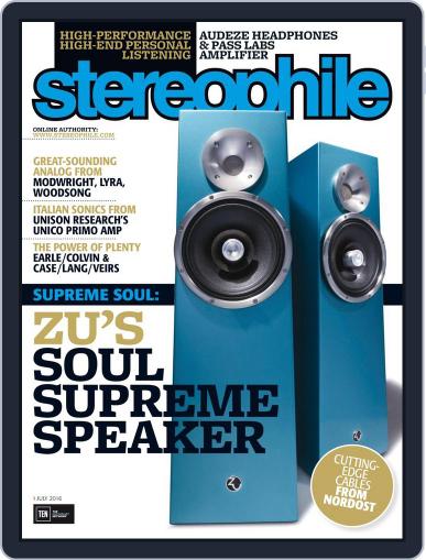 Stereophile June 10th, 2016 Digital Back Issue Cover