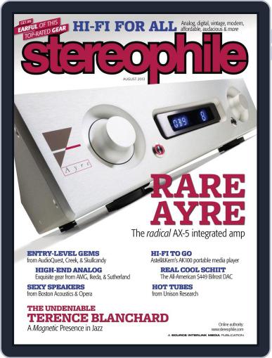 Stereophile August 1st, 2013 Digital Back Issue Cover