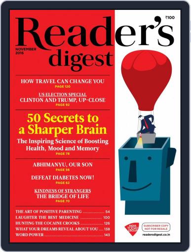 Reader's Digest India (Digital) November 1st, 2016 Issue Cover