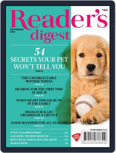 Reader's Digest India (Digital) September 1st, 2016 Issue Cover