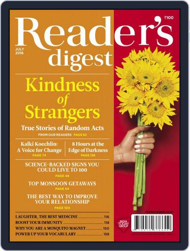 Reader's Digest India July 1st, 2016 Digital Back Issue Cover