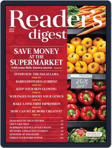 Reader's Digest India July 1st, 2015 Digital Back Issue Cover