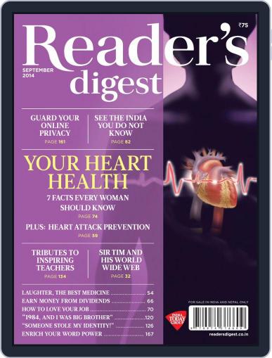 Reader's Digest India (Digital) September 8th, 2014 Issue Cover
