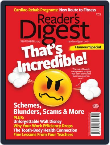 Reader's Digest India September 3rd, 2013 Digital Back Issue Cover