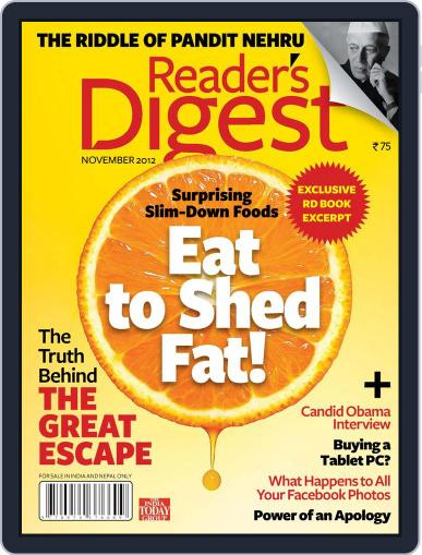 Reader's Digest India November 2nd, 2012 Digital Back Issue Cover