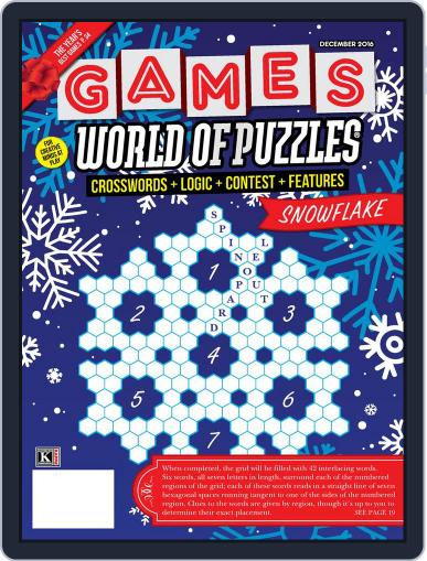 Games World of Puzzles December 1st, 2016 Digital Back Issue Cover