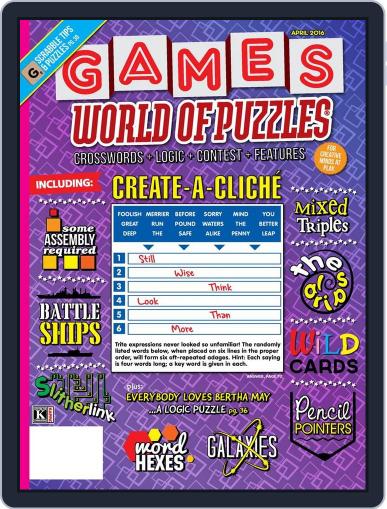 Games World of Puzzles February 1st, 2016 Digital Back Issue Cover
