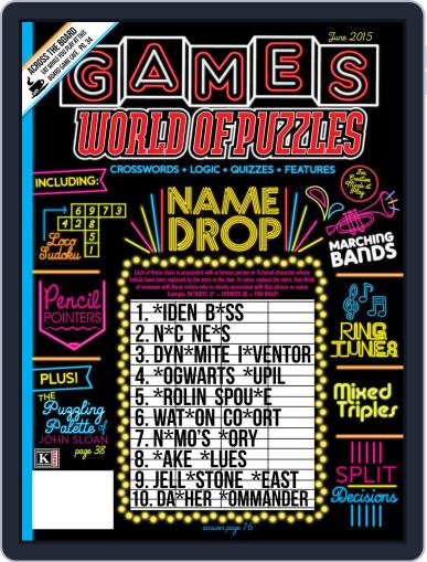 Games World of Puzzles June 1st, 2015 Digital Back Issue Cover